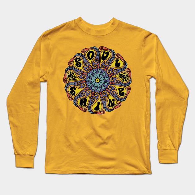 Soul Shine Psychedelic Mandala Long Sleeve T-Shirt by Slightly Unhinged